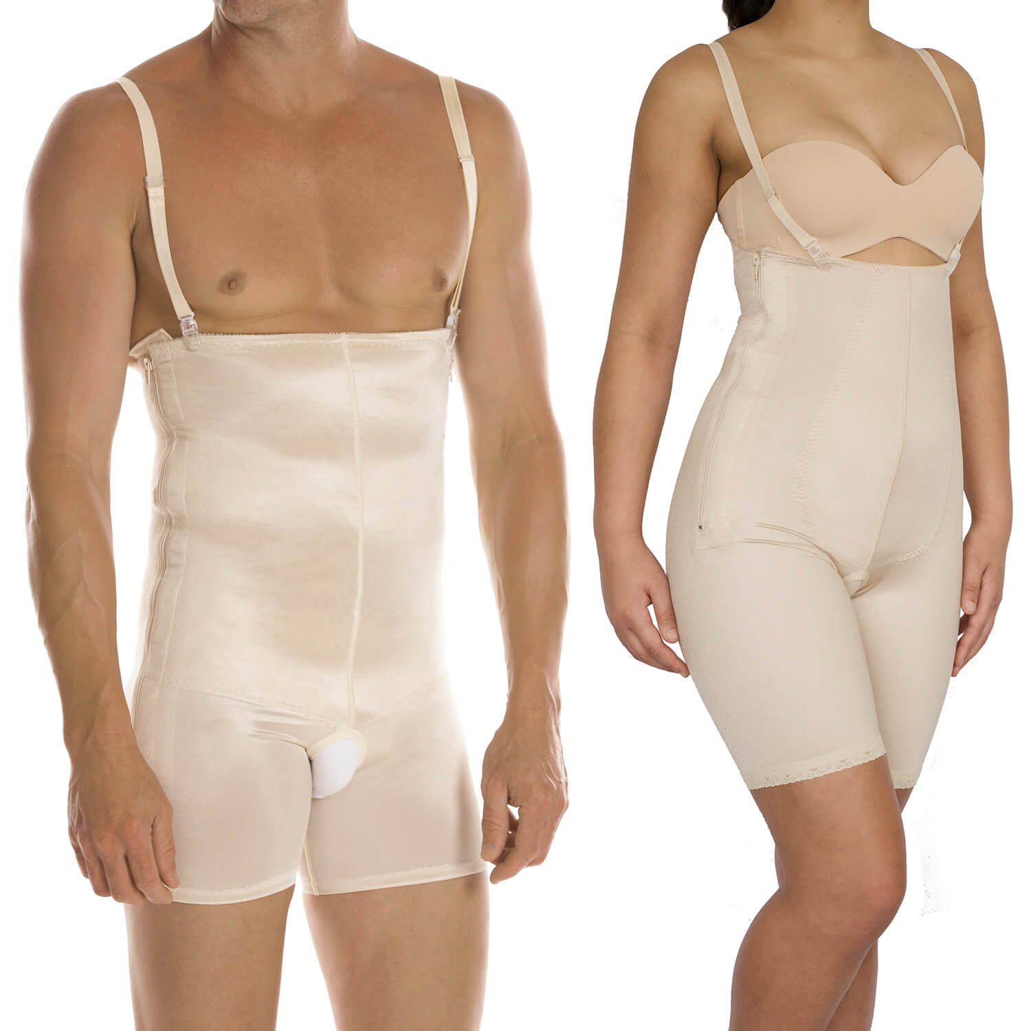 Isavela Body Suit Below Knee Length W/Suspender Plastic Surgery Compression  Garment W/Zipper (BS05)